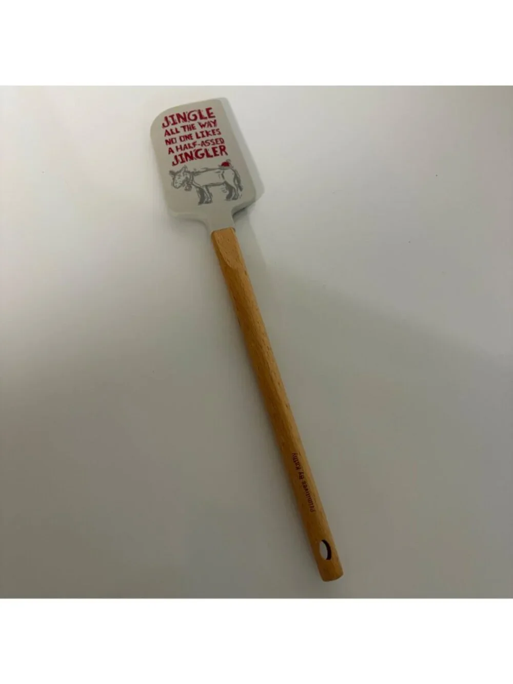 Jingle All The Way Silicone Spatula With Wooden Handle By Primitives By Kathy